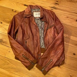 Leather bomber jacket